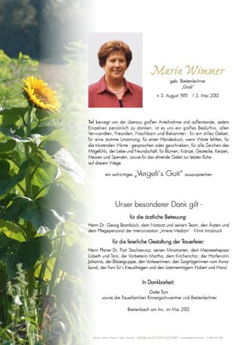 Parte von Maria Wimmer