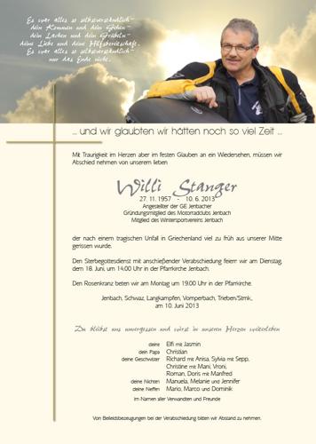Parte von Willi Stanger