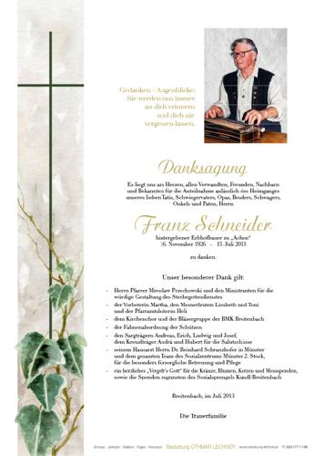 Parte von Franz Schneider