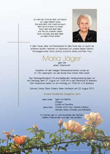 Parte von Maria Jäger