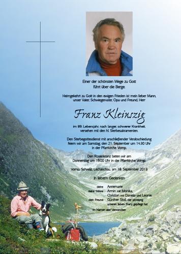 Parte von Franz Kleinszig