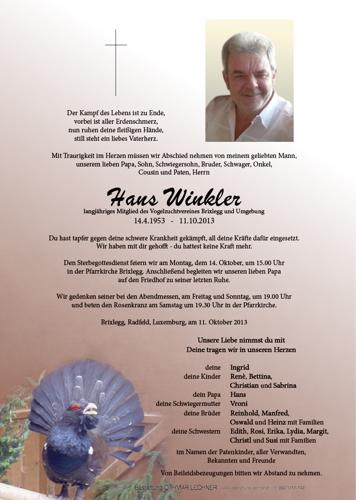 Parte von Johann Winkler