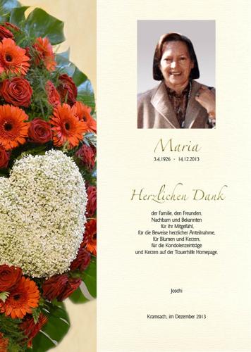 Parte von Maria Bilek