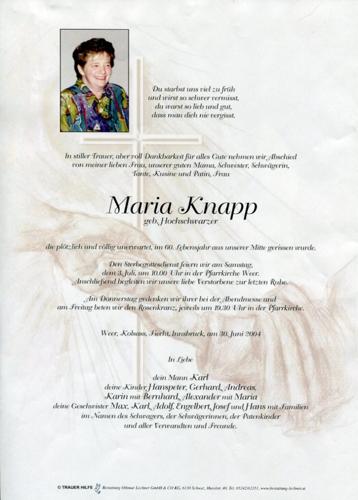 Parte von Maria Knapp