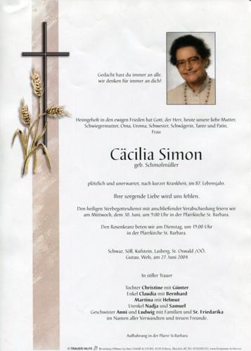 Parte von Cäcilia Simon
