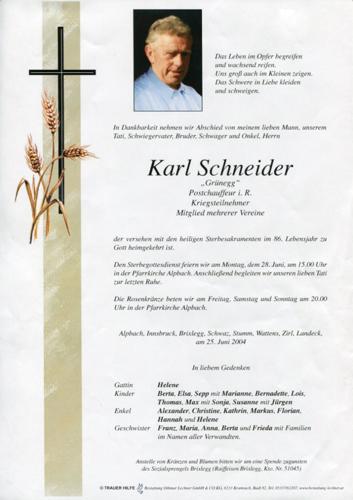 Parte von Karl Schneider