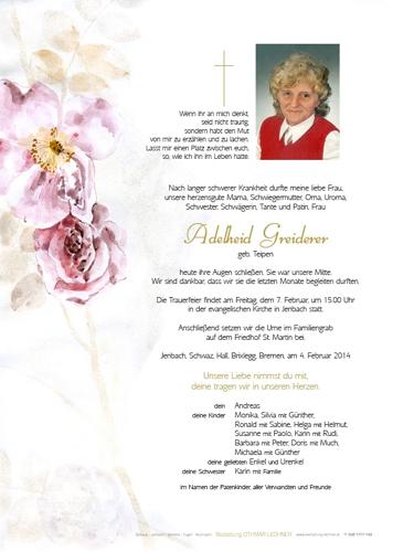 Parte von Adelheid Greiderer