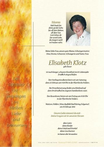 Parte von Elisabeth Klotz