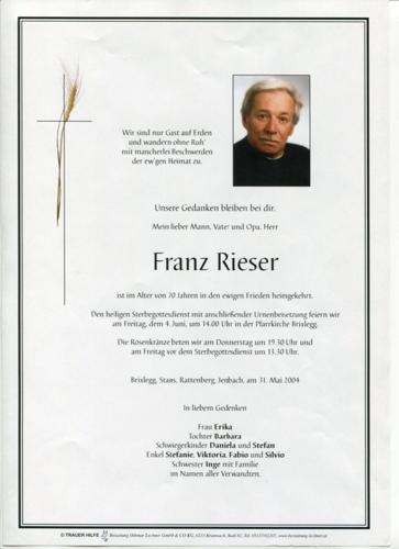 Parte von Franz Rieser