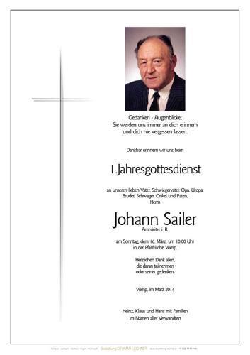 Parte von Johann Sailer