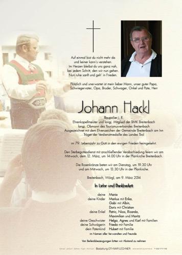 Parte von Johann Hackl