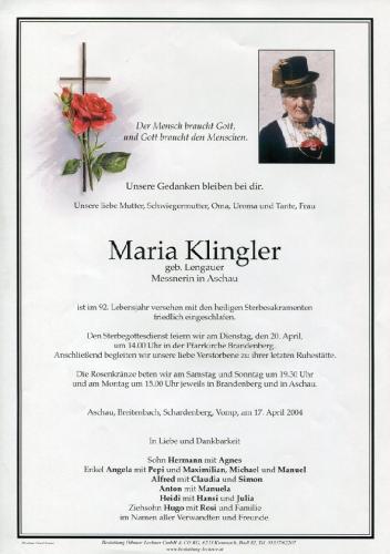 Parte von Maria Klingler