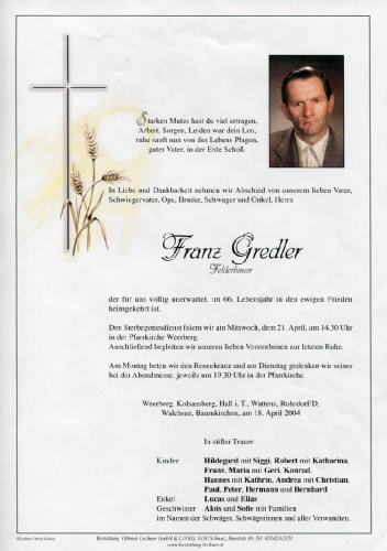 Parte von Franz Gredler