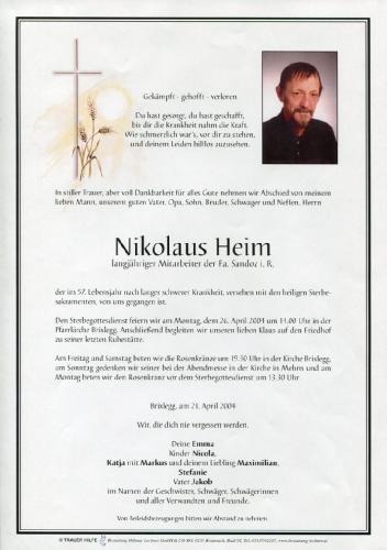 Parte von Nikolaus Heim