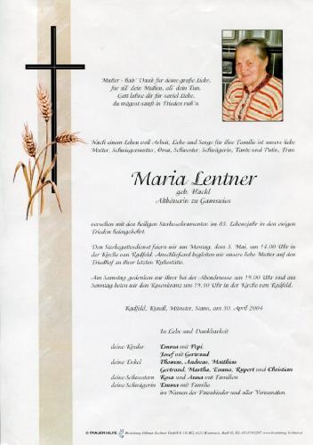Parte von Maria Lentner