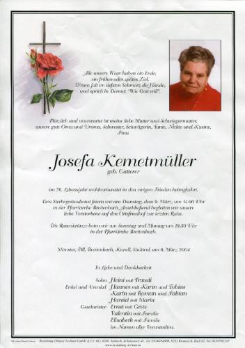 Parte von Josefa Kemetmüller
