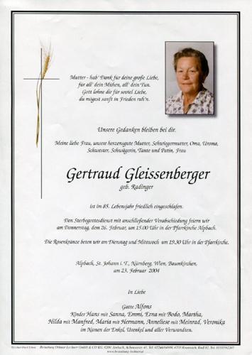 Parte von Gertraud Gleissenberger