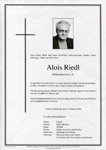 Parte von Alois Riedl