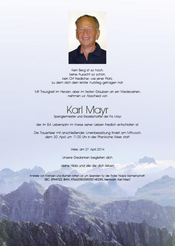 Parte von Karl Mayr