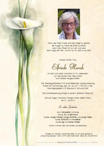 Parte von Elfriede Horak