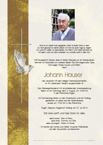 Parte von Johann Hauser