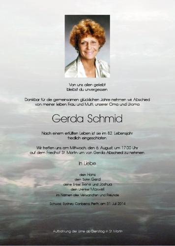 Parte von Gertraud Schmid