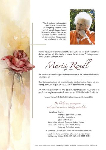 Parte von Maria Rendl