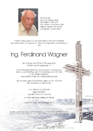 Parte von Wagner Ferdinand Ing.