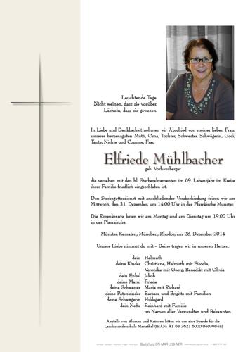 Parte von Elfriede Mühlbacher