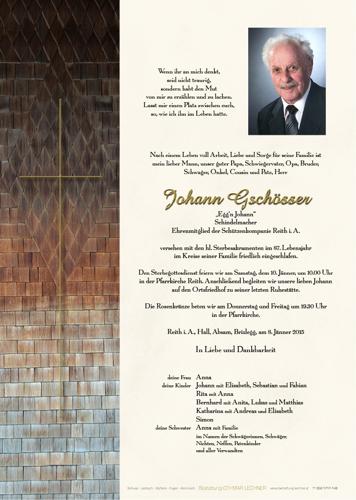 Parte von Johann Gschösser