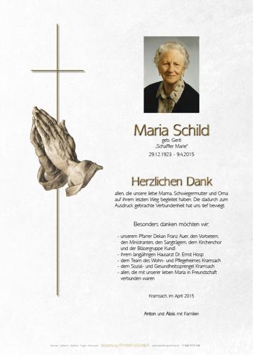 Parte von Schild Maria
