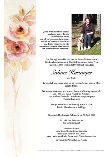 Parte von Sabine Hirzinger