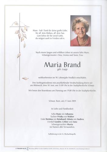 Parte von Maria Brand