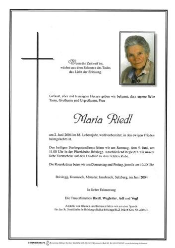 Parte von Maria Riedl