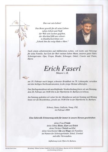 Parte von Erich Faserl