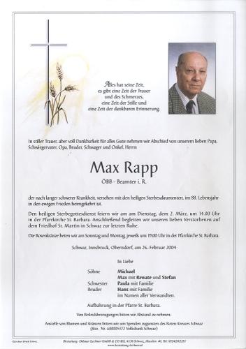 Parte von Max Rapp