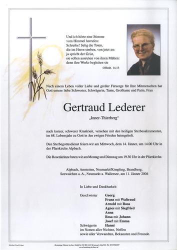 Parte von Gertraud Lederer