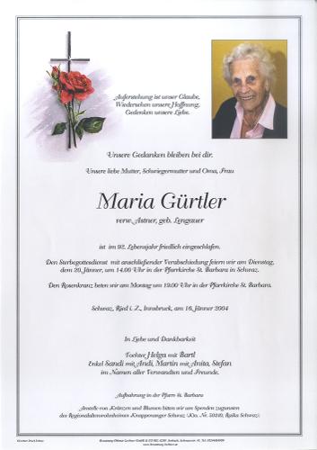 Parte von Maria Gürtler