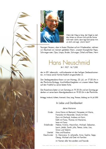 Parte von Johann Neuschmid