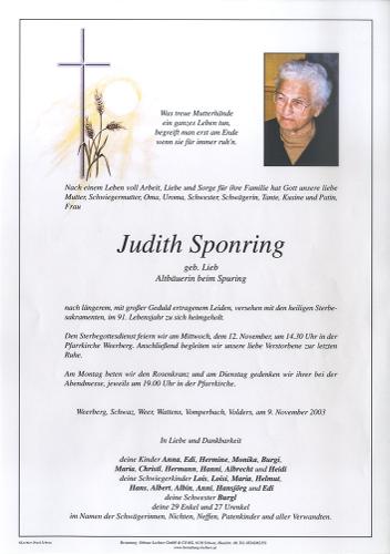 Parte von Judith Sponring