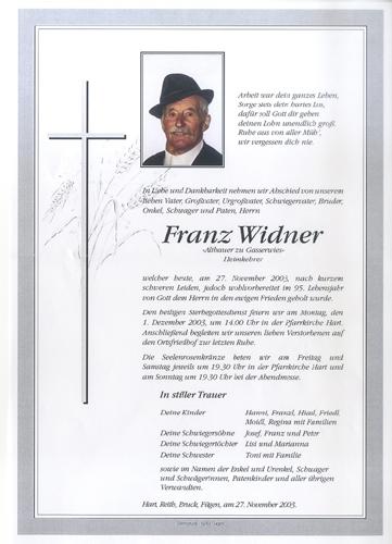 Parte von Franz Widner