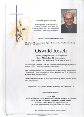 Parte von Oswald Resch