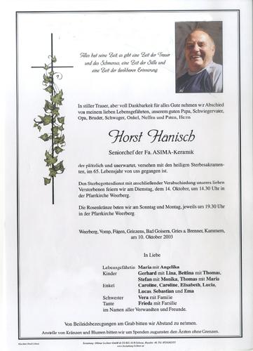 Parte von Horst Hanisch