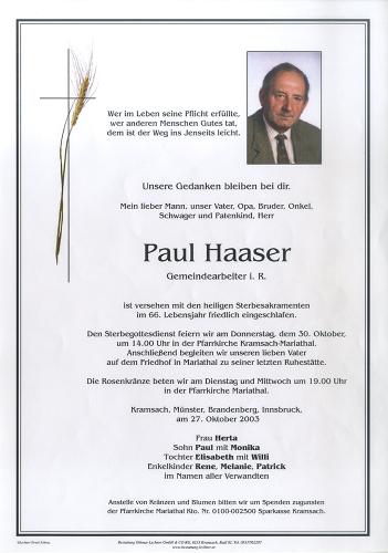 Parte von Paul Haaser