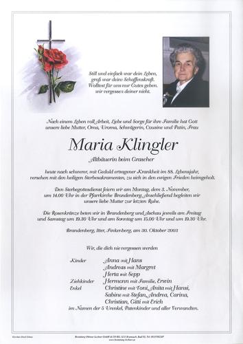 Parte von Maria Klingler