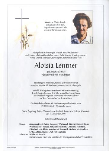 Parte von Aloisia Lentner