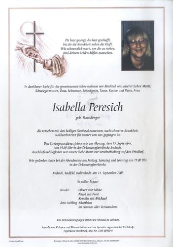 Parte von Isabella Peresich