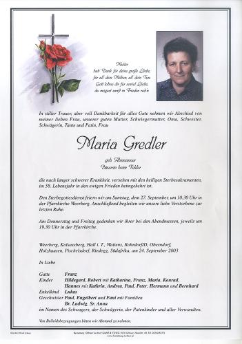 Parte von Maria Gredler