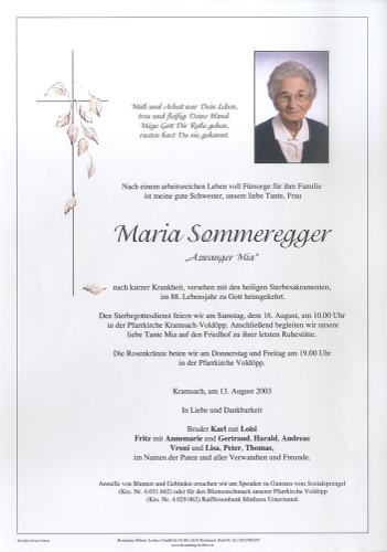 Parte von Maria Sommeregger