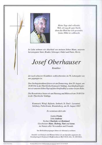 Parte von Josef Oberhauser